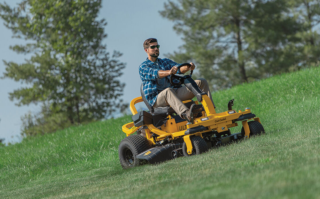 Why Cub Cadet steering wheel zeroturn mowers can conquer 20 degree slopes at Cub Cadet US