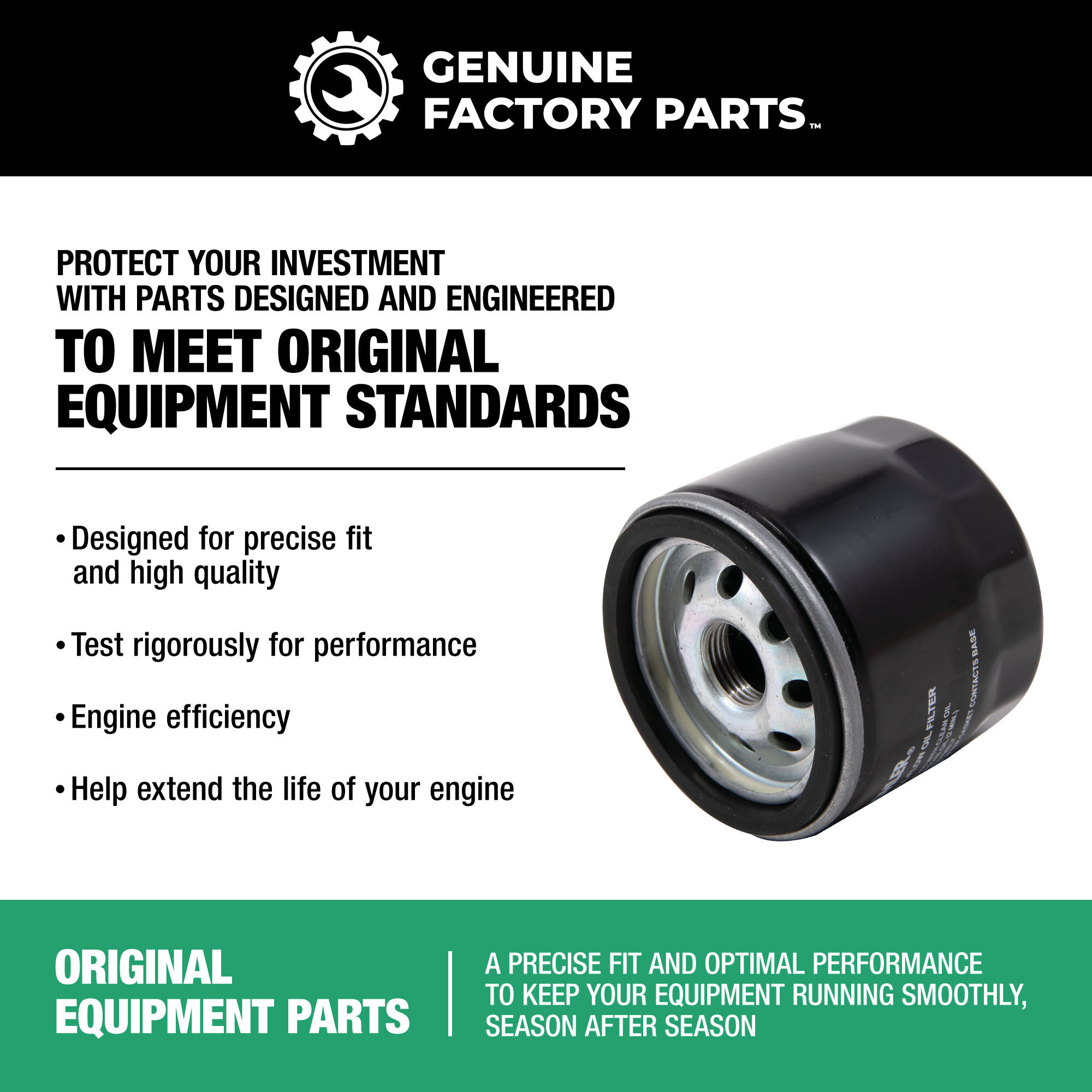 Oil Filter for Kohler®, Kawasaki®, and Briggs & Stratton® Engines