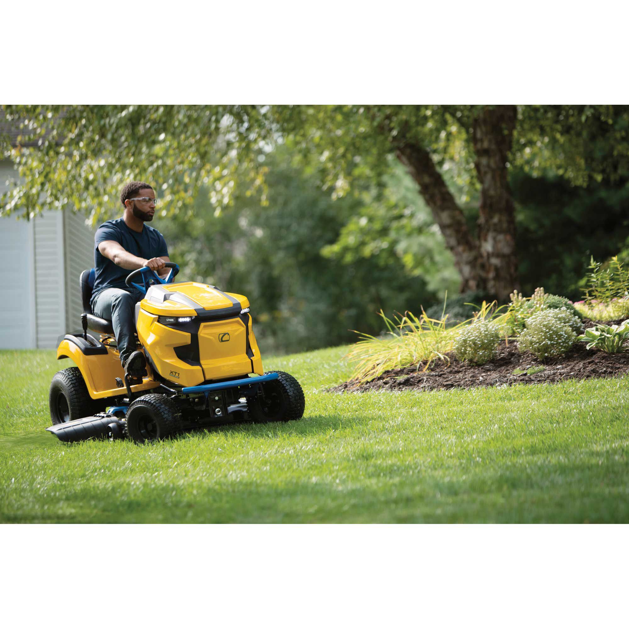 Green and hotsell yellow lawn mower