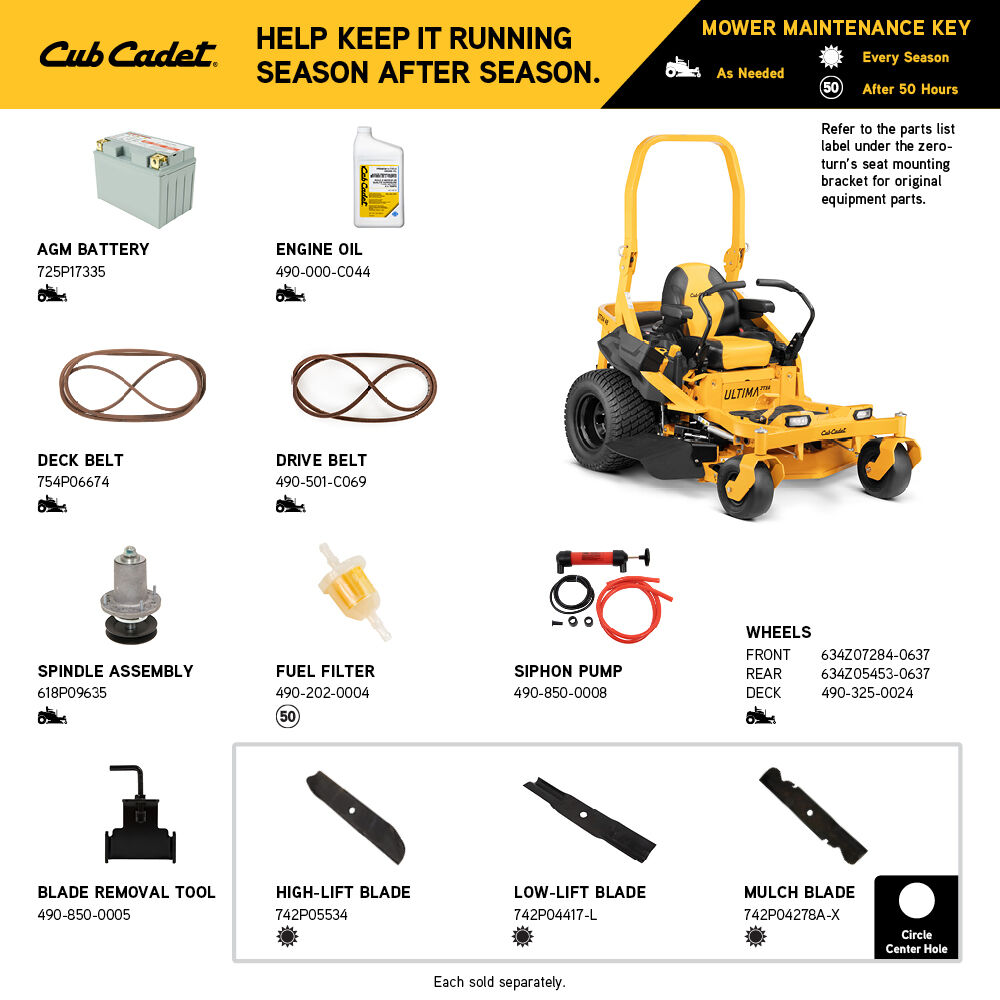 Cub cadet sales 48 inch deck