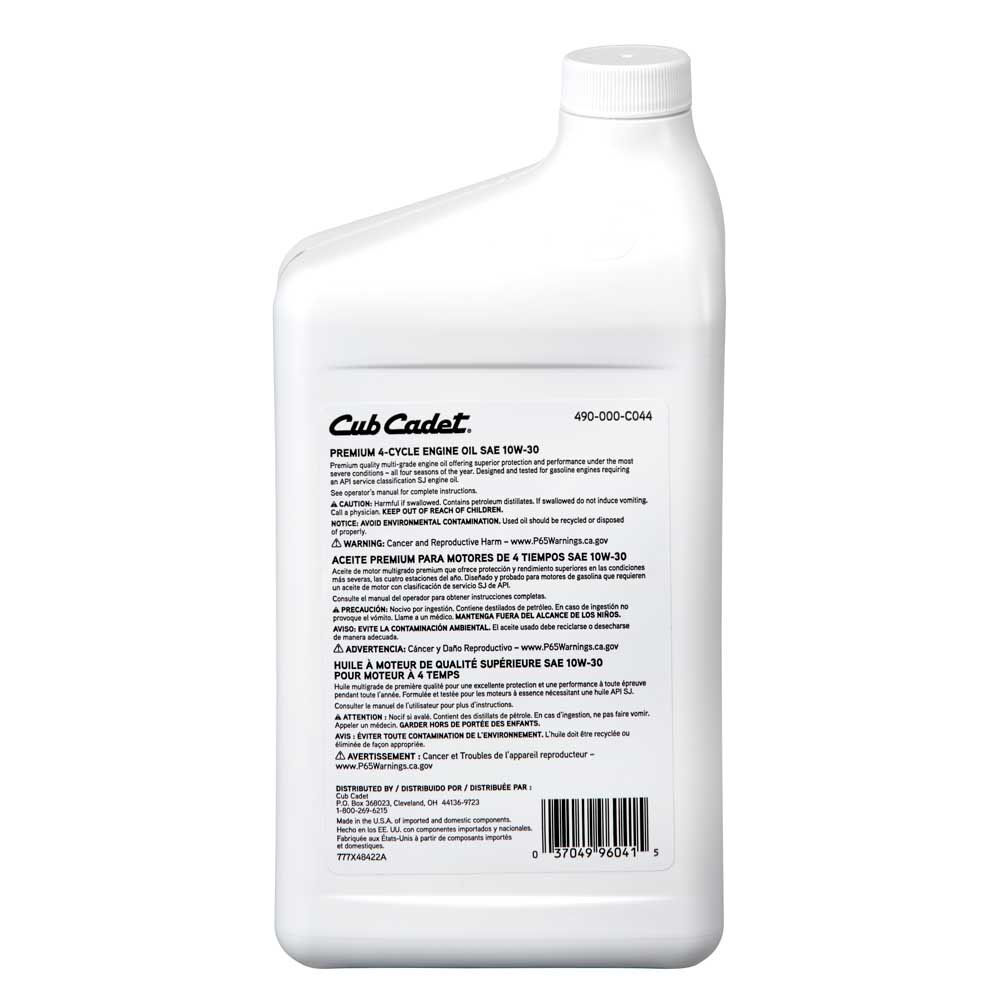 CDBオイル30% 10ml Amazon.com: CUB CADET KH-25-357-63-S SAE 10W-30 Synthetic