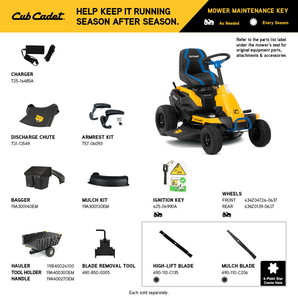 Cub Cadet CC30E Electric Riding Mower Cub Cadet US