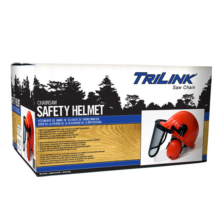 TriLink Saw Chain Safety Helmet with Ear Muffs and Visor