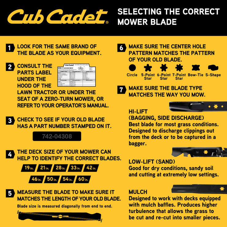 CUB CADET 490-100-C089 21/" Mulching Blade SC100 SC300 SC500 SC700 Lawn Mowers