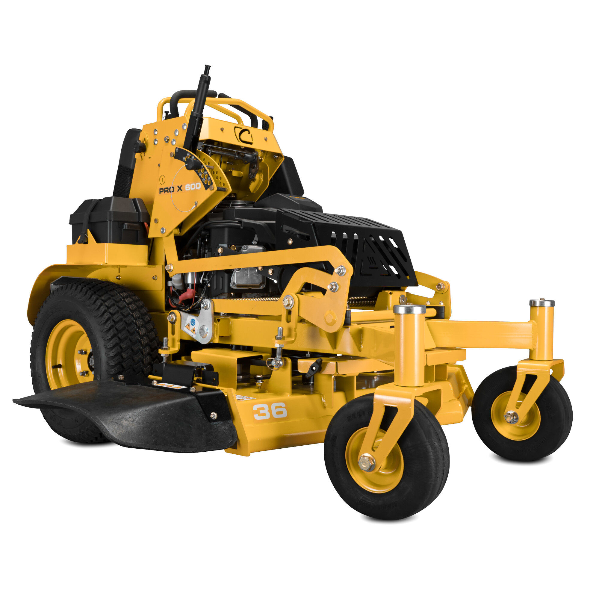 Yellow stand on new arrivals mower
