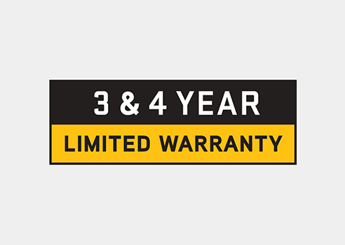 3 and 4 year warranty badge