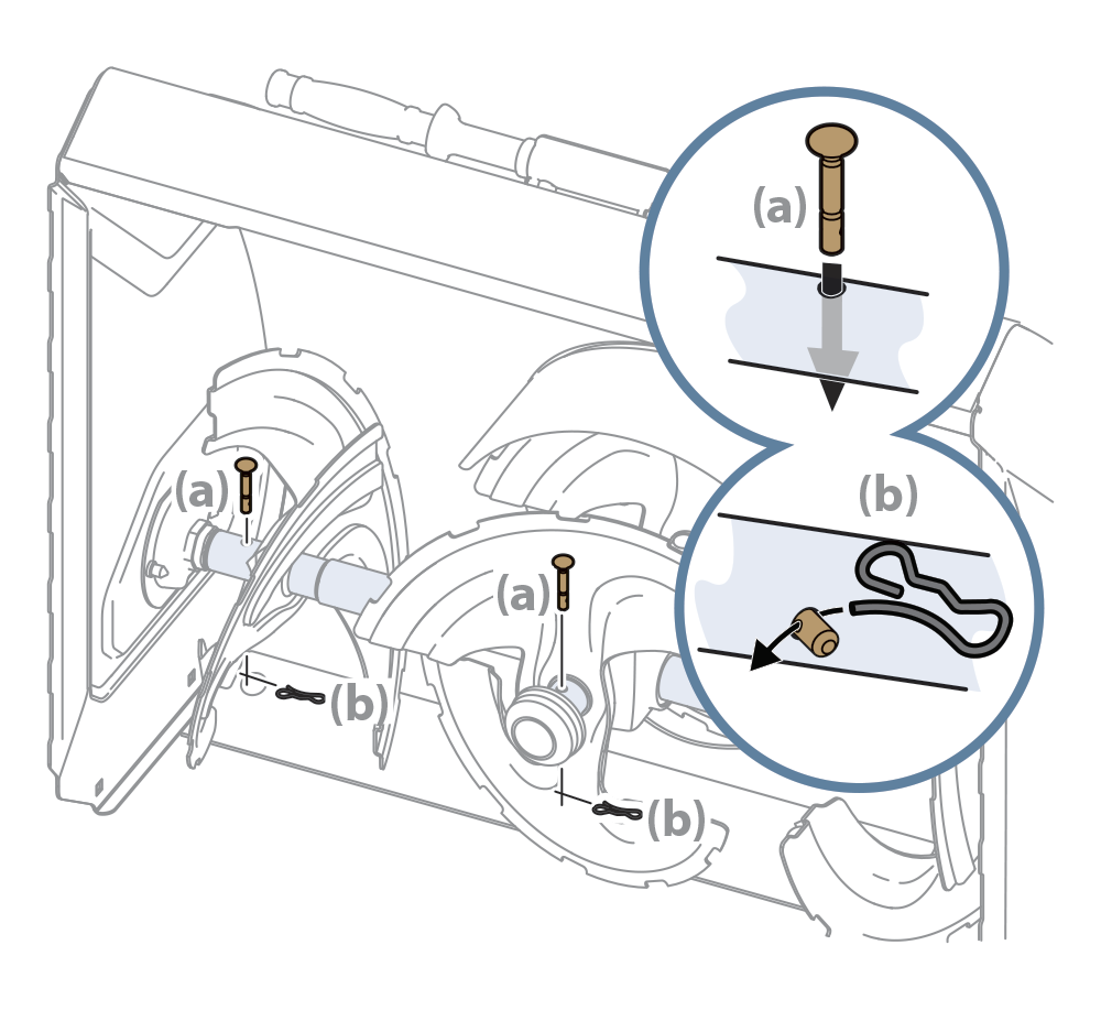 diagram of proper installation of snow blower shear pins