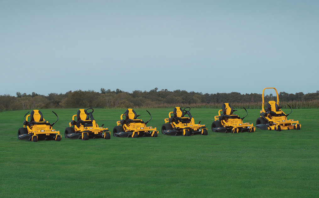 zero-turn mower with rops up
