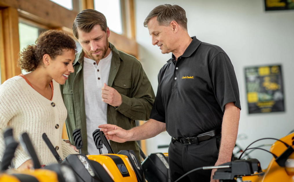 Cub Cadet dealer with customers