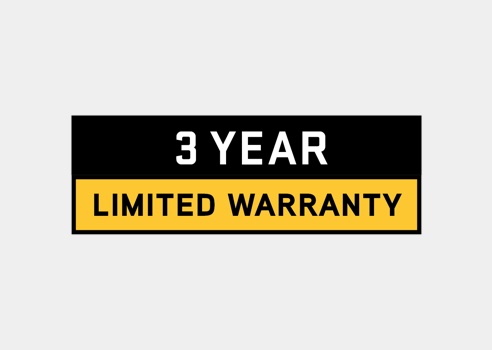 graphic of 3 year warranty on lawn tractors