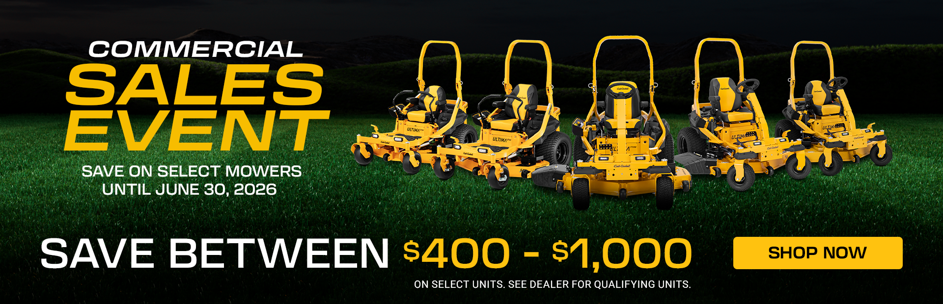 save on select mowers