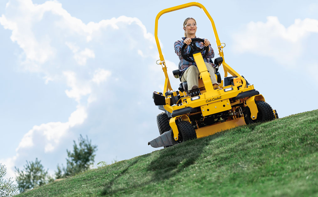 woman operating new Ultima ZTXS on a steep slope
