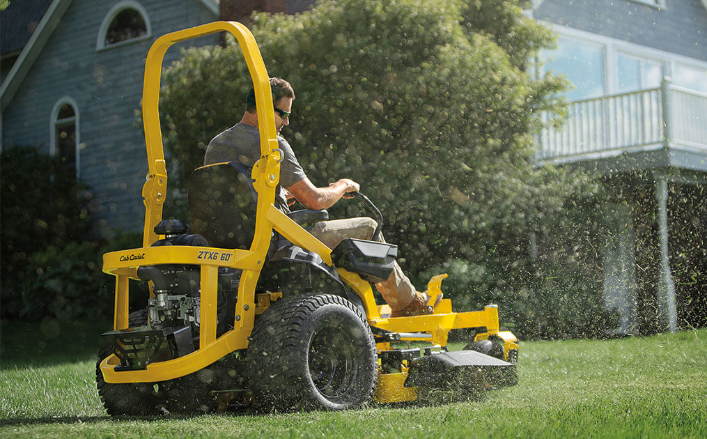 zero-turn mower with rops up